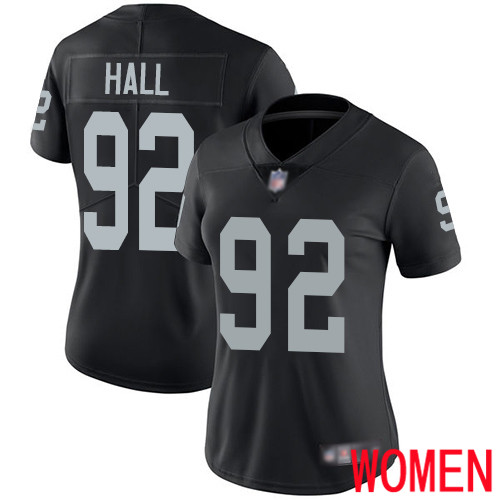 Oakland Raiders Limited Black Women P J  Hall Home Jersey NFL Football #92 Vapor Untouchable Jersey->women nfl jersey->Women Jersey